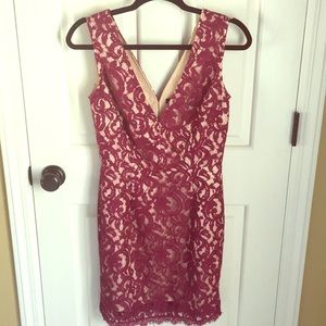 Size 4 Magenta & Champagne Formal Dress